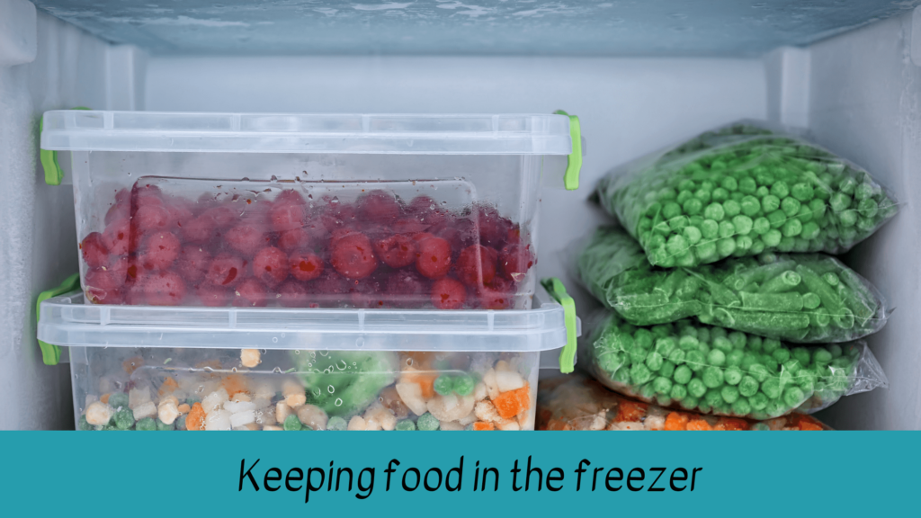 Keeping food in the freezer